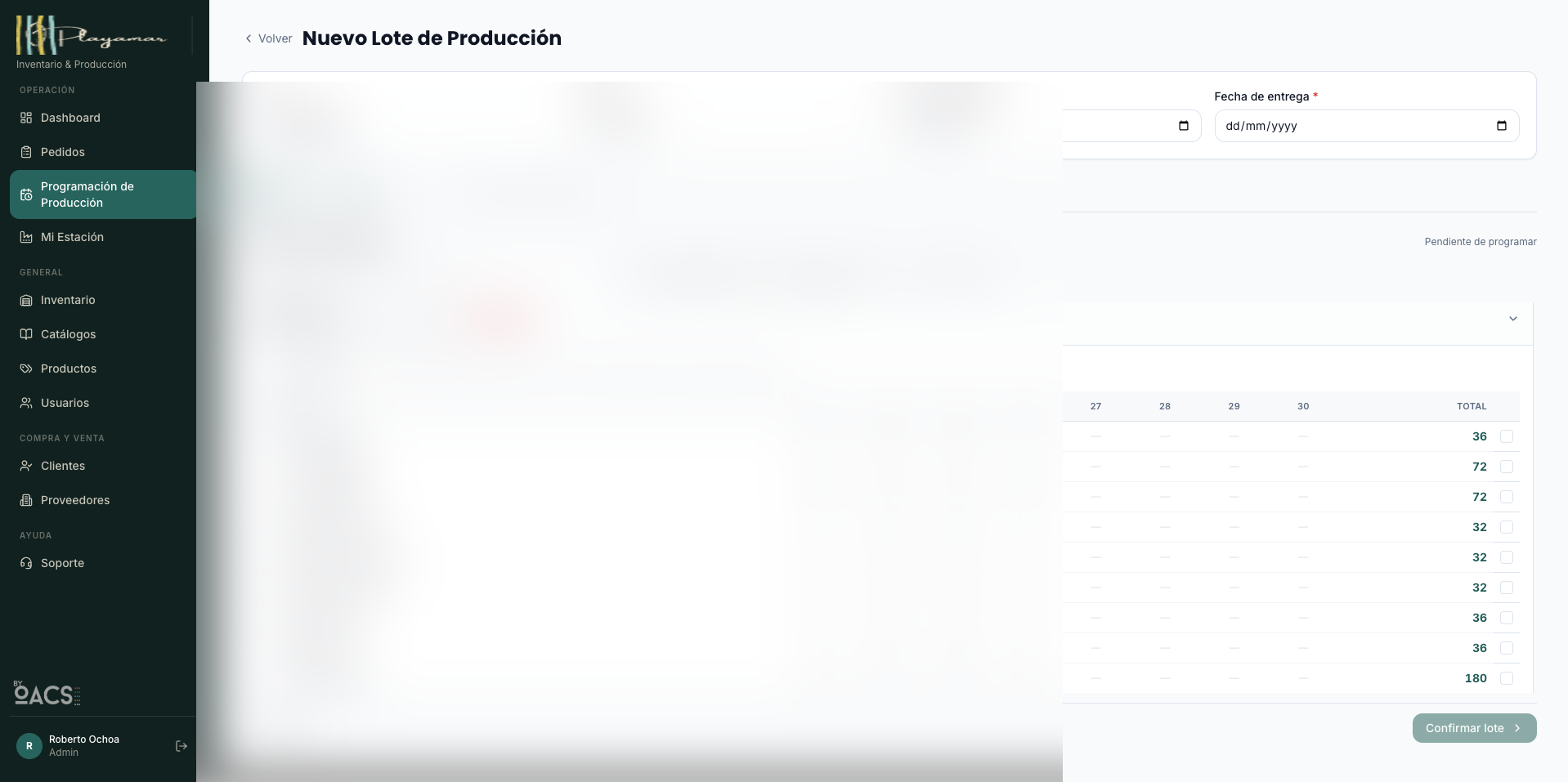 Inventario & Producción